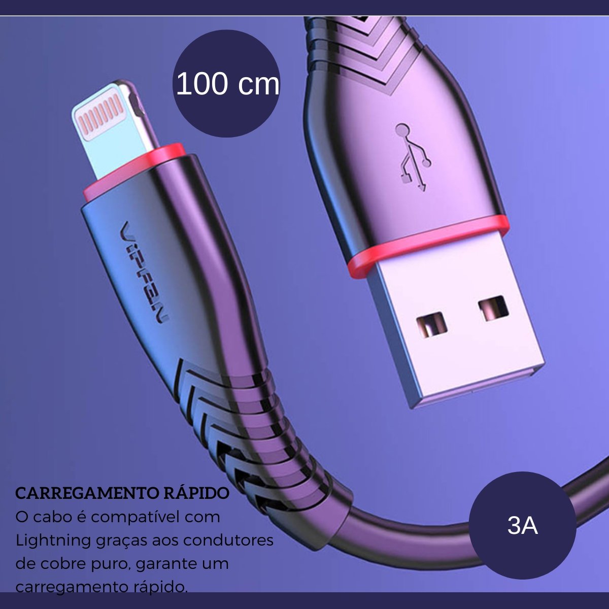 iPhone Cabo De PVC 1 metro - 10 Unidades